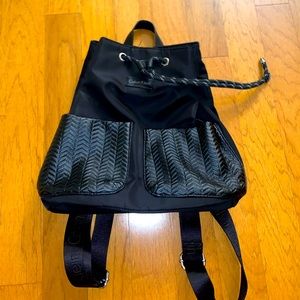 Calvin Klein Black Nylon Drawstring Backpack